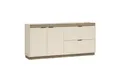 HBZ Meble Sideboard JANA, Praline Elm Dekor, Sandgrau, 2 Türen, 2 Schubladen, B 183 x H 86 x T 40 cm