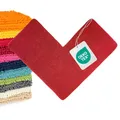 WohnDirect Badematte L-Form Eckdusche Rot – Eck-Badvorleger (Schenkelmaß 100x100 cm) – Weicher Hochflor Teppich ums Eck, 50cm Breite (Versand aus DE)