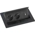 Evoline Flip Top Push Data M 2xSchuko + USB-A- USB-C-Charger schwarz (2x, CEE 7/3, 3 m) (159370120200)