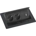 EVOline Flip Top Push S 2xSchuko + USB-A- USB-C-Charger schwarz