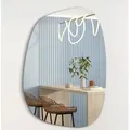 Albatros Designerspiegel Asymmetrisch 60 x 45 cm Wandspiegel oder Türspiegel, Moderne organische Form Spiegel Oval und Groß Asymmetrischer Spiege...