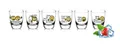 Sendez 6 Schnapsgläser Tequilagläser mit Sprüchen Gläser Schnaps Shots Stamper Wodkagläser Barrel