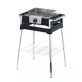 SEVERIN SENOA DigitalBOOST S Elektrogrill mit Untergestell, Standgrill mit schnellem Grillstart bis 500 °C, Balkon Grill mit SafeTouch-Oberfläche, Edelstahl/Schwarz, PG 8118