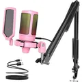 Gaming Mikrofon mit Arm RGB USB Microphone Kit mit Stummschaltung Armständer