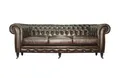 Salottini Chesterfield-Sofa 3er Sofa Chesterfield 3-Sitzer Couch Cambridge braun, Vollleder