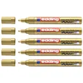 EDDING Set mit 5 Markern, glänzend, 750 Gold, runde Spitze, 2-4 mm