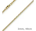 Schmuck Krone Goldkette 2mm Panzerkette, 585 Gelbgold, 40cm, Gold 585