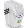 Set de 3 Mülleimer dede Abfallbehälter KEDEN SORTIBOX für Recycling, weiß, 75L - Grau