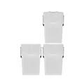 Set von 3 Mülltonnen KEDEN SORTIBOX für Recycling, weiß, 75L