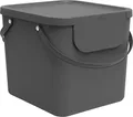 Rotho Abfallbehälter Albula 1034408853 | Mülltrennsystem 40l | stapelbar | rezyklierter Kunststoff | anthrazit