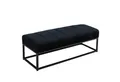 Wohnling Bettbank WL7.010 Sitzbank Samt Schwarz Polsterbank 108 cm Flurbank Modern Bank (Samt Schwarz 108x40x40 cm, Flur Polsterbank), Design Stoffbank Schlafzimmer, Garderobenbank