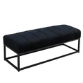 WOHNLING WL7.010 Sitzbank Samt 108x40x40 cm Polsterbank mit Metallgestell Schwarz