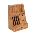 CREEDWOOD Tisch Organizer Case | klappbar, 48 cm, Mahagoni Holz | Büro Organizer, Organizer Kiste, Schreibtisch Aufbewahrung, Aufbewahrungskiste