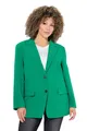 Ulla Popken Damen große Größen Übergrößen Plus Size Blazer, Oversized, Reverskragen, Knopfverschluss smaragdgrün 50+ 826487459-50+