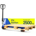 Pallit Hubwagen 2500 kg Palettenwagen 1150 mm Gabellänge PU Rollen Robuster Gabelhubwagen mit PU Polyurethan Rollen Handhubwagen aus Stahl, langlebig Palettenhubwagen SIX