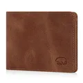 Brown Bear Mini Geldbörse Herren Leder RFID-Schutz 5 Kartenfächer Braun Vintage