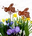 LILIENBURG 2er Set Gartenstecker Honigbiene Blumenstecker Biene Rost Deko Design Stecker 36 cm Gross Beetstecker