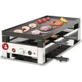 Solis 5 in 1 Raclette Tischgrill, 1400 W, 8 Personen, Mini Pizza Mini Wok Crepes - Silber