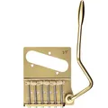 Vega-Trem VT2ND TeleTrem Modern Gold w/out Logo – No-Drill Tremolo für Telecaster-Style Gitarren (modernes 66mm Layout), Patentierte 3 Paar unabhängige Messing-Sättel, spannungsverstellbar