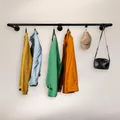 RSR Hangers® Kleiderstange Industrial Design Wandgarderobe 200 cm x 30 cm für die Wand | Schwarz | Garderobenstange | Schlafzimmer | Flur | Garderobe | Wandmontage