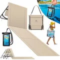 KESSER® Klappbare Strandmatte mit Verstellbarer Rückenlehne – Faltbare Strandliege mit Tragegurt, wasserdichter Tasche & Aufbewahrung – Sonnenliege für Strand, Garten & Terrasse 130 kg belastbar