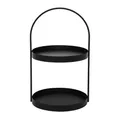 Etagere Marit schwarz aus Metall modernes Design H46cm Metalletagere mit Griff