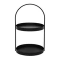 Etagere MARIT schwarz aus Metall modernes Design H46cm Metalletagere mit Griff