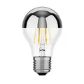 ledscom.de E27 LED Leuchtmittel, A60, weiß (3900 K), 6,6 W, 646lm, Kopfspiegel (silber)