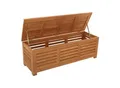 DEGAMO Auflagenbox MONZA, Eukalyptus geölt, mit Sitzpolster grau, FSC®-zertifiziert