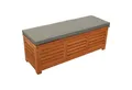 DEGAMO Kissenbox MONZA (1 St), 128x42x43,5cm, Eukalyptus Holz, mit Sitzpolster grau