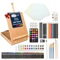 Artina XXL 188tlg Malset inkl. Malkoffer & Tischstaffelei – Acrylfarben Set, Aquarell, Ölkreide, Pinsel, Malzubehör – Künstlerkoffer FSC® Künstlerset Staffelei für Einsteiger – Vincent