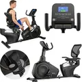 Gymtek® Magnetischer Heimtrainer, Liegerad, Fahrrad für Zuhause - bis 150 kg - 16 Widerstandsstufen - 10 kg Schwungmasse - Trainingscomputer - Schwarz/Gold
