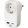 Brennenstuhl Steckdosenadapter mit USB-C Power Delivery 20W und USB-A 18W, weiß