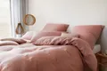 elegante Halbleinen-Bettwäsche-Garnitur Breezee Farbe Terra Größe 155x220+40x80