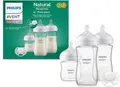 Philips AVENT Babyflasche Natural Response Starter-Set Glas für Neugeborene SCD878/11, 3 Flaschen aus Glas und ultra soft Schnuller