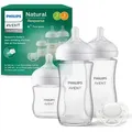 Philips AVENT Natural Response SCD878/11 Kleines Flaschen-Set aus Glas für Neugeborene - Transparent