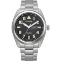 CITIZEN BM8560-88EE analoge Herrenuhr Quarz Eco-Drive, Ziffernblatt schwarz - Schwarz