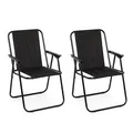 Campingstuhl, Faltbarer Stuhl mit Armlehne, 2er Set Klappstuhl Angelstuhl Beq...