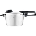 Fissler Schnellkochtopf Vitavit Premium 8 L – Edelstahl, Induktion, 4 Garstufen, inkl. Einsatz - Grau