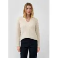 s.Oliver Longpullover Strickpullover Strickpullover mit Glitzergarn und Pailletten-Details beige XXXL (46)