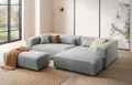 Ecksofa "PIARA XXL, L-Form, Schlaffunktion, Cord, Leinenoptik o. Strukturstoff", grau (hellgrau), B:288cm H:66cm T:198cm