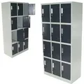Spind 12-fächer Zwölferspind Garderobenschrank Umkleidespind Metallschrank 57024
