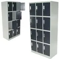 Spind 12-fächer Zwölferspind Garderobenschrank Umkleidespind Metallschrank 57024