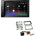 Pioneer DMH-A240DAB 2-DIN Autoradio Bluetooth DAB USB passend für Fiat Ducato ab 2006 schwarz gerade Kante