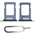 iPHONE 14 / PLUS SIM KARTEN HALTER TRAY ADAPTER FACH STECKER SLOT CARD + NADEL BLAU - Blau