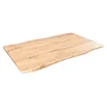 Tischplatte Joan | 120 x 70 cm eckig | Holz | Farbe: Eiche | Baumkante | Holzplatte für Küche & Café