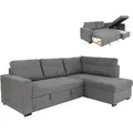 Ecksofa - ash - Liegefunktion - Staukasten - Webstoff