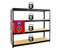 PROREGAL Schwerlastregal Dino Extra Breit 180x180x60 cm Fachlast 500kg Schwarz, Kellerregal, Lagerregal, Weitspannregal 60 cm tief
