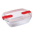 Pyrex 215PH00 Cook&Heat Cook & Heat rechteckig Glas Frischhaltedose mit Deckel, 23 x 15 x 6cm-1,1 Liter