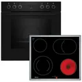 Neff Herdset, Schwarz, Edelstahl, Metall, Glas, , 59.4x59.5x54.8 cm, Kindersicherung, Digitaldisplay, Elektronikuhr, Backofenbeleuchtung, Sensor-Touch-Bedienfeld, Küchen, Küchenelektrogeräte, Herde, Herd-Sets